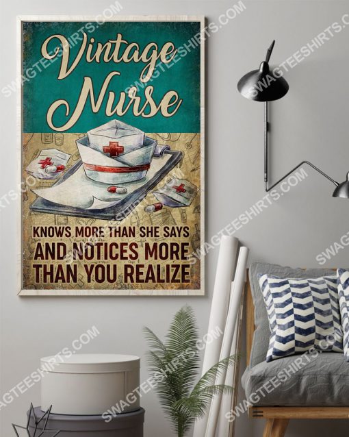 vintage nurse knows more than she says and notices more than you realize poster 2(1)