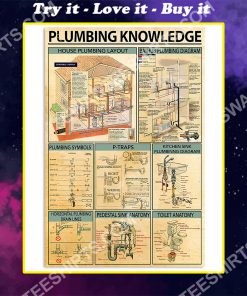 vintage plumbing knowledge wall art poster