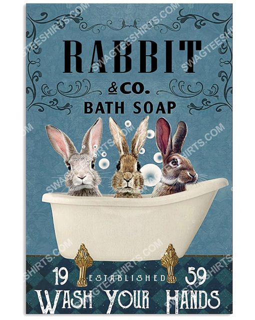 vintage rabbit bath soap wash your hands poster 1(1)
