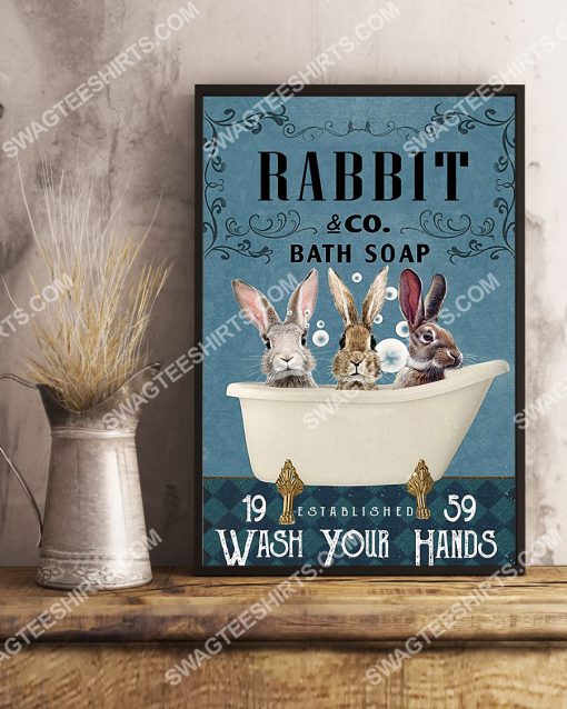 vintage rabbit bath soap wash your hands poster 2(1)