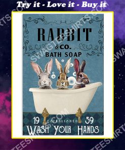 vintage rabbit bath soap wash your hands poster