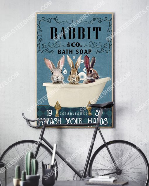 vintage rabbit bath soap wash your hands poster 3(1)