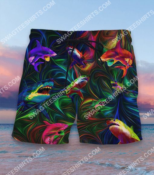 vintage shark colorful all over printed hawaiian shorts 2(1)