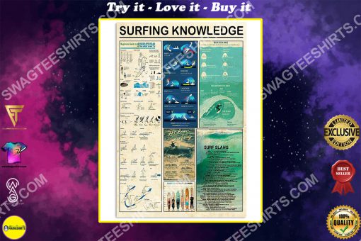 vintage surfing knowledge wall art poster