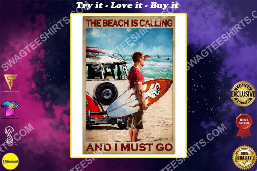 vintage the beach is calling and i must go poster