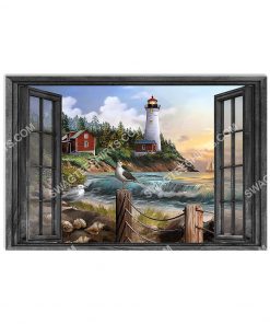 vintage the lighthouse window poster 1(1)