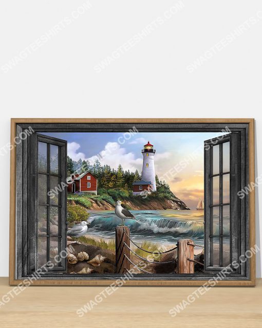 vintage the lighthouse window poster 4(1)