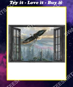 wall decor eagle by the window poster
