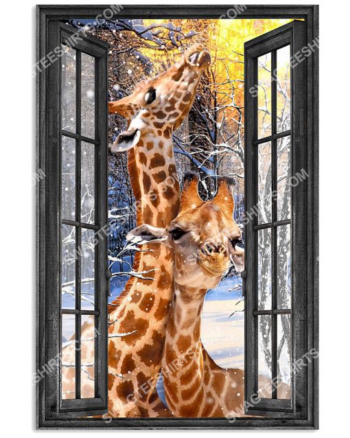 wall decor giraffe by the window poster 1(1)