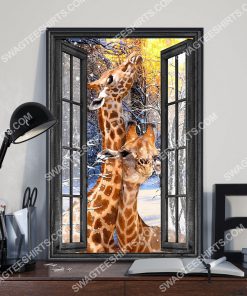 wall decor giraffe by the window poster 3(1)