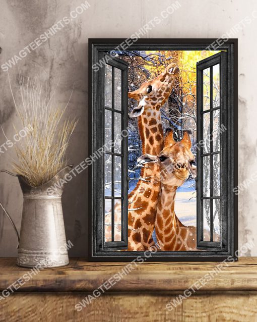 wall decor giraffe by the window poster 4(1)