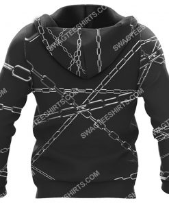 wolf fenrir is tied with chains all over printed hoodie - back 1