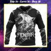 wolf fenrir is tied with chains all over printed shirt