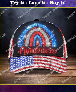 america flag happy independence day all over printed classic cap
