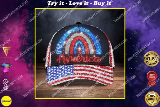 america flag happy independence day all over printed classic cap