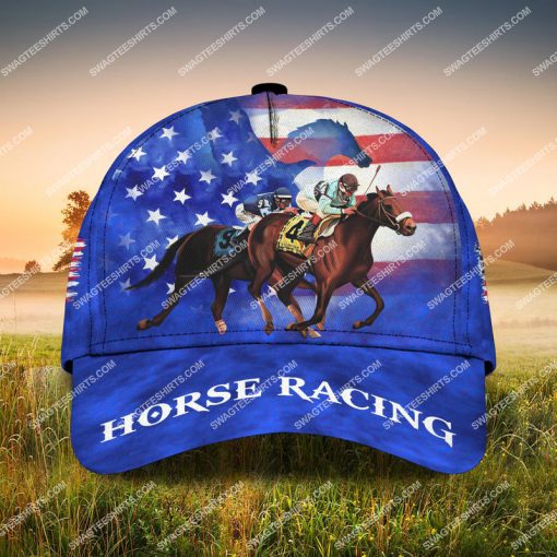 american flag horse racing all over printed classic cap 2 - Copy (2)