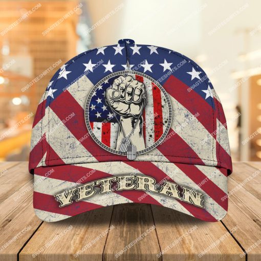american flag proud veteran all over printed classic cap 2
