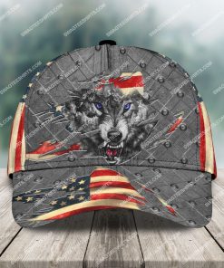 american flag wolf soul all over printed classic cap 2