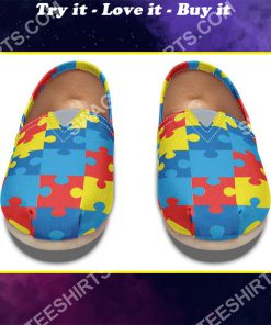 autism awareness all over printed toms shoes