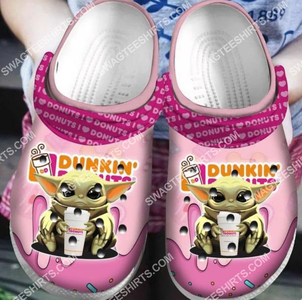 baby yoda and dunkin' donuts all over printed crocs 1(1)