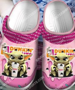 baby yoda and dunkin' donuts all over printed crocs 2(1)