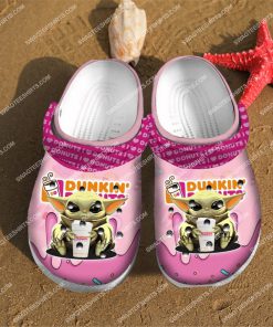 baby yoda and dunkin' donuts all over printed crocs 5(1)