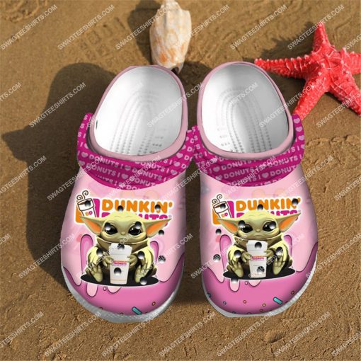 baby yoda and dunkin' donuts all over printed crocs 5(1)