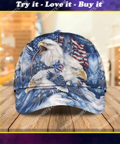 bald eagle american flag happy independence day all over printed classic cap