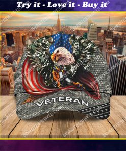 bald eagle american flag happy veterans day all over printed classic cap