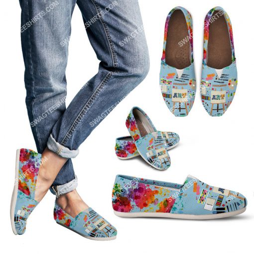 colorful art teacher all over printed toms shoes 3(1)