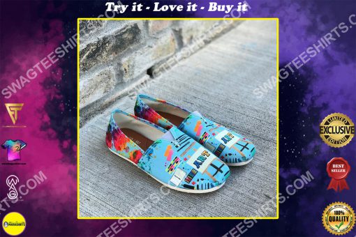 colorful art teacher all over printed toms shoes