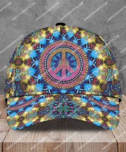 colorful hippie symbols all over printed classic cap 2