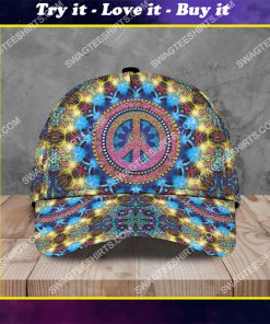 colorful hippie symbols all over printed classic cap