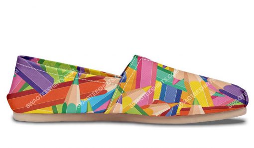 colorful pencils all over printed toms shoes 3(1)
