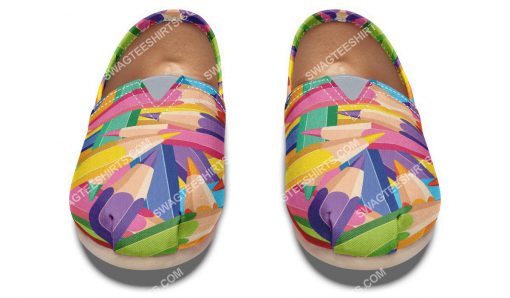 colorful pencils all over printed toms shoes 5(1)