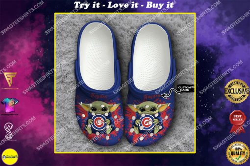 custom baby yoda hold chicago cubs all over printed crocs