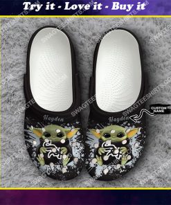 custom baby yoda hold chicago white sox all over printed crocs