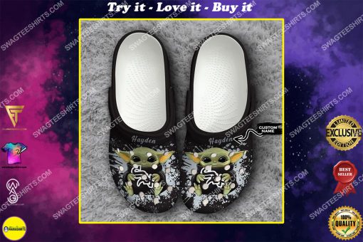 custom baby yoda hold chicago white sox all over printed crocs