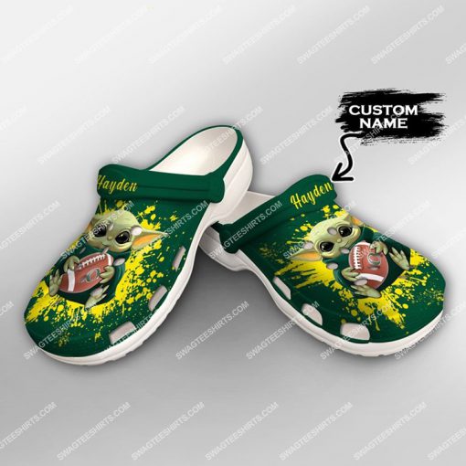 custom baby yoda hold oregon ducks all over printed crocs 2(1)