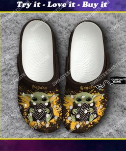 custom baby yoda hold san diego padres all over printed crocs