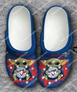 custom baby yoda hold toronto blue jays all over printed crocs 1 - Copy(1)