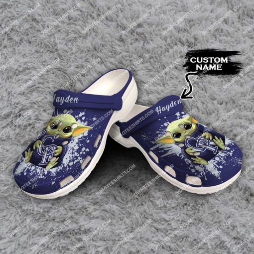 custom custom baby yoda hold colorado rockies all over printed crocs 2(1)