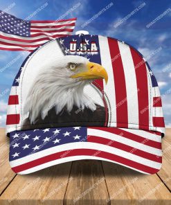 eagle with american flag all over printed classic cap 2