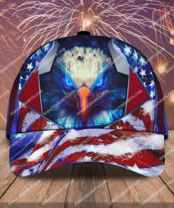 eagle with american flag happy independence day all over printed classic cap 2
