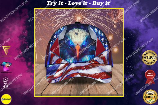 eagle with american flag happy independence day all over printed classic cap