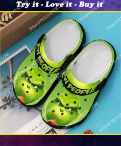 ew people the grinch all over printed crocs