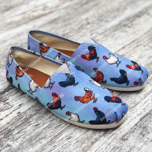 farm animal chicken all over printed toms shoes 2(1)