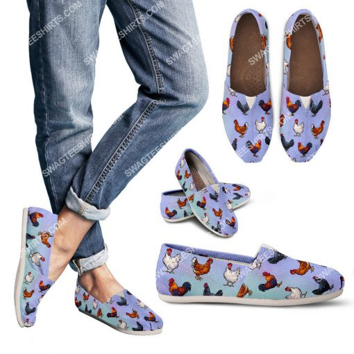 farm animal chicken all over printed toms shoes 3(1)
