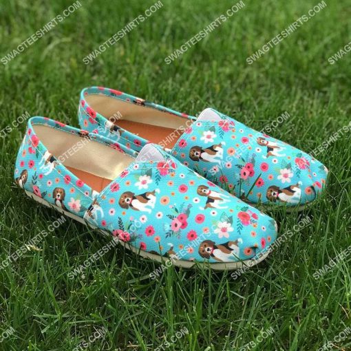 floral beagle dogs lover all over printed toms shoes 2(1)