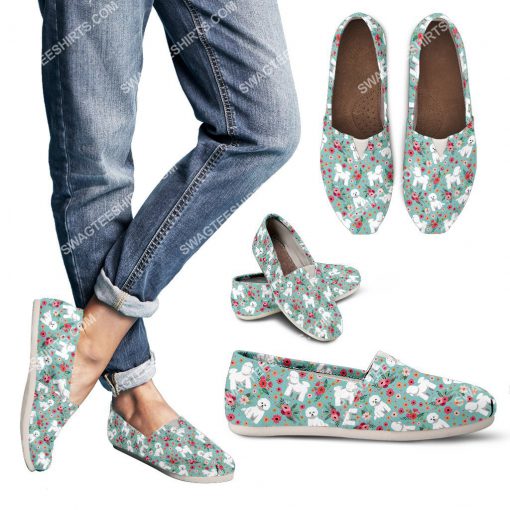 floral bichon frise all over printed toms shoes 3(1)